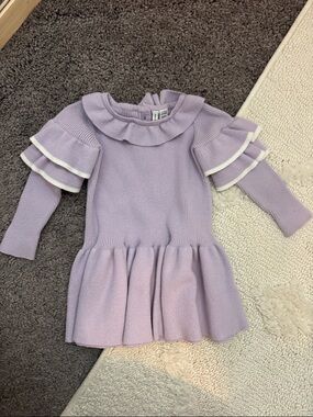 Janie and Jack Lilac Ruffle-Trim Dress